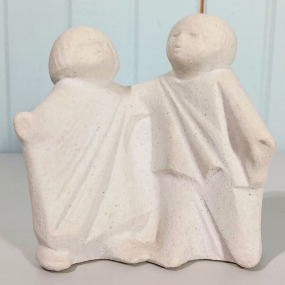 Vintage stone art Belgium MARBELL 2 childs - Picture 1 of 9